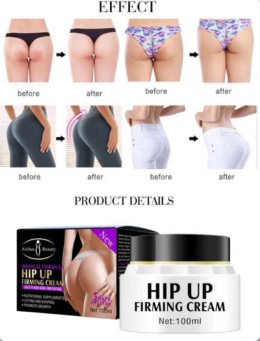 Levanta e da firmeza ao bum bum - bunda - Hip up firming cream - Embalagem 3 frascos